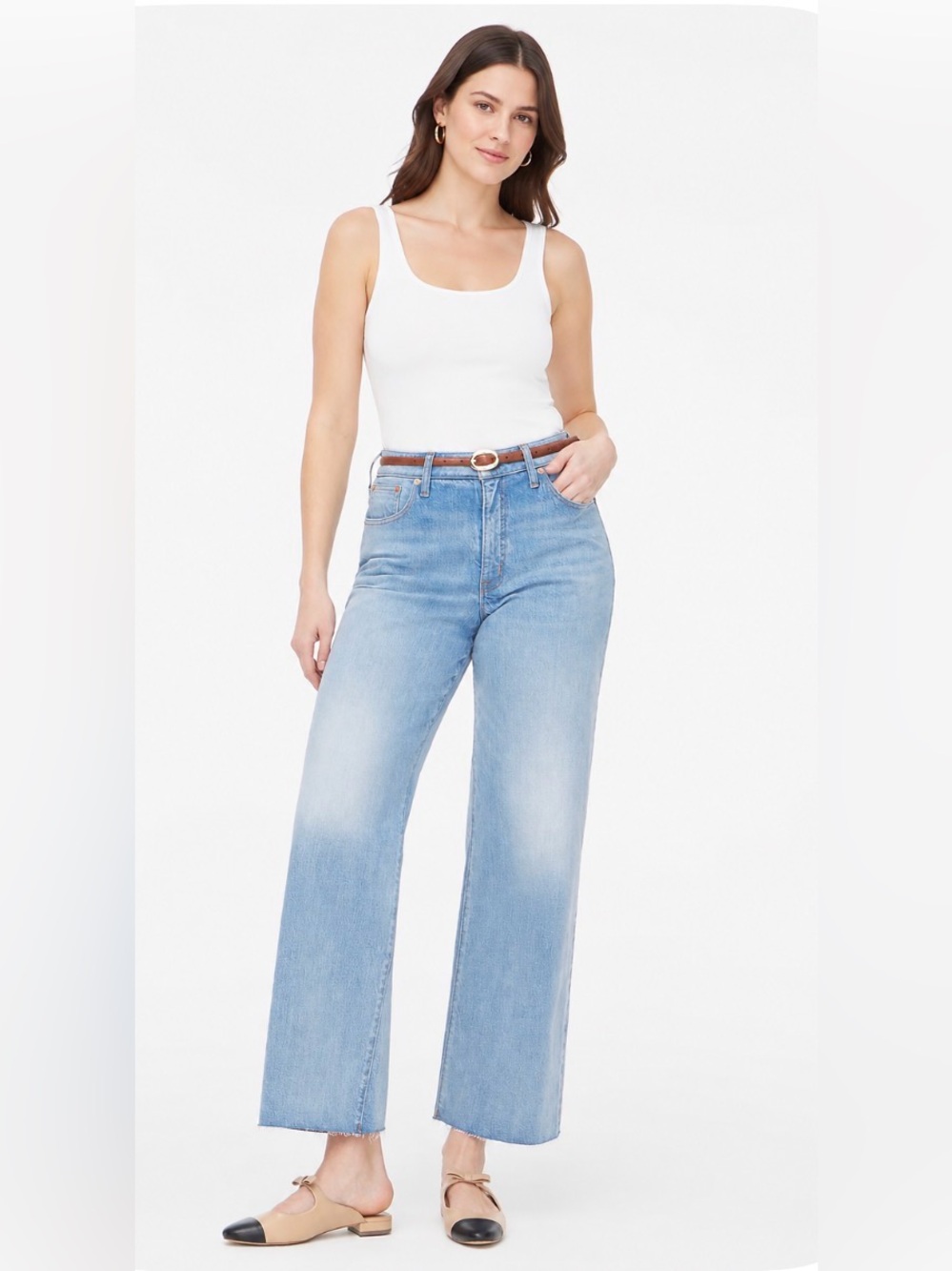 J.Crew Curvy wide-leg cropped jean in all-day stretch in spring storm wash